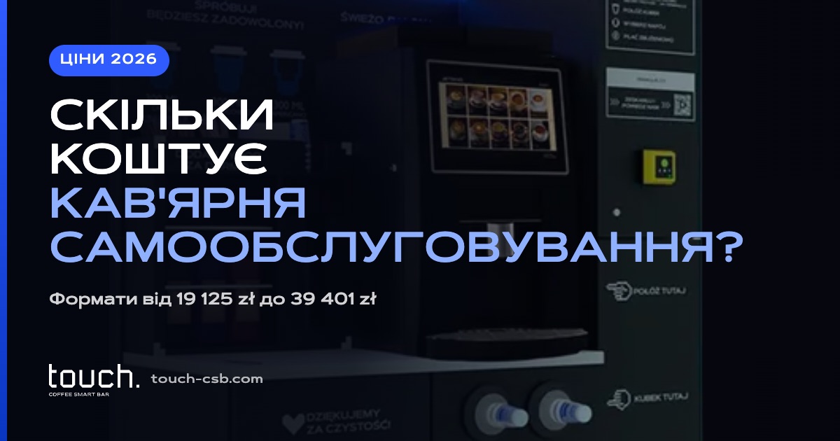 Скільки коштує відкрити кав'ярню самообслуговування? Ціни форматів 2026